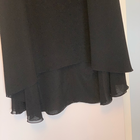 Vegan leather/chiffon sleeveless dress - Picture 7 of 9